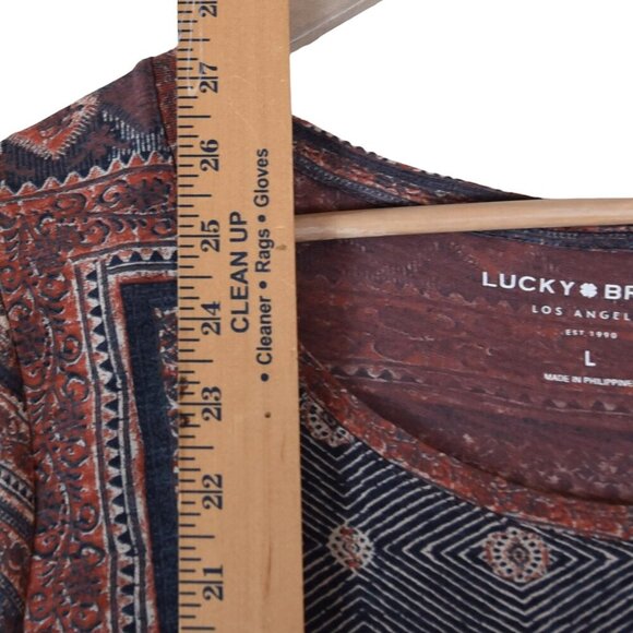 Lucky Brand Boho Western Bohemian Tunic Tee L - Picture 4 of 7